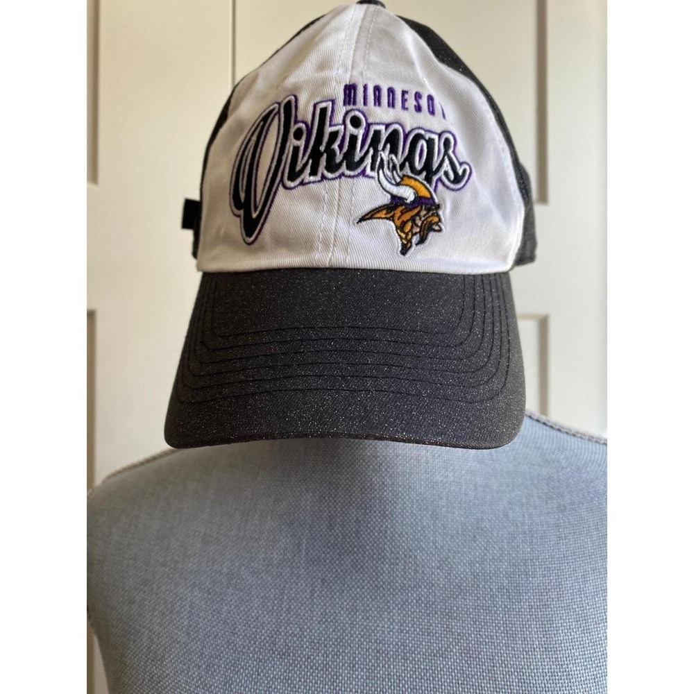 Vikings Black NFL Football Cap Hat Embroidered Strapback